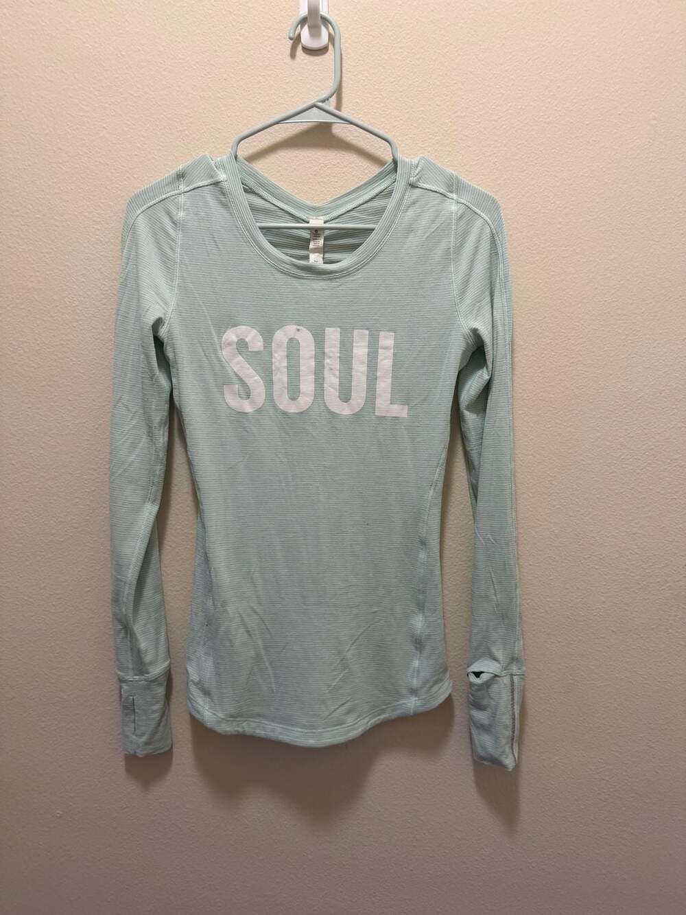 Lululemon SoulCycle Long Sleeve Ribbed Athletic Top Green Size 4